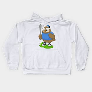 Owl Baseball Baseball bat Kids Hoodie